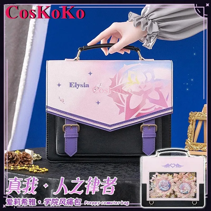 

CosKoKo Elysia Cosplay Game Honkai Impact 3 Theme Impression Pack Daily Preppy Commuter Backpack Messenger Bag Lovely Itabag New
