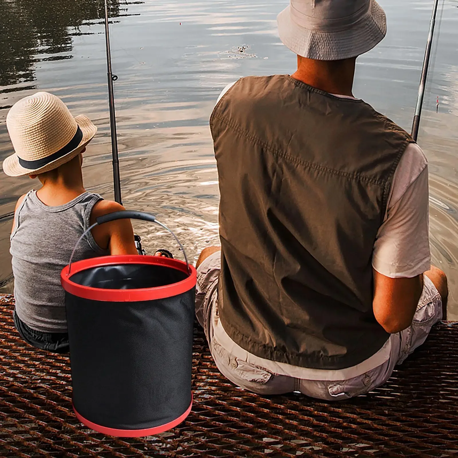 

Складное ведро Ведро для льда Кемпинговое ведро 12 л для рыбалки в помещении RvsNice