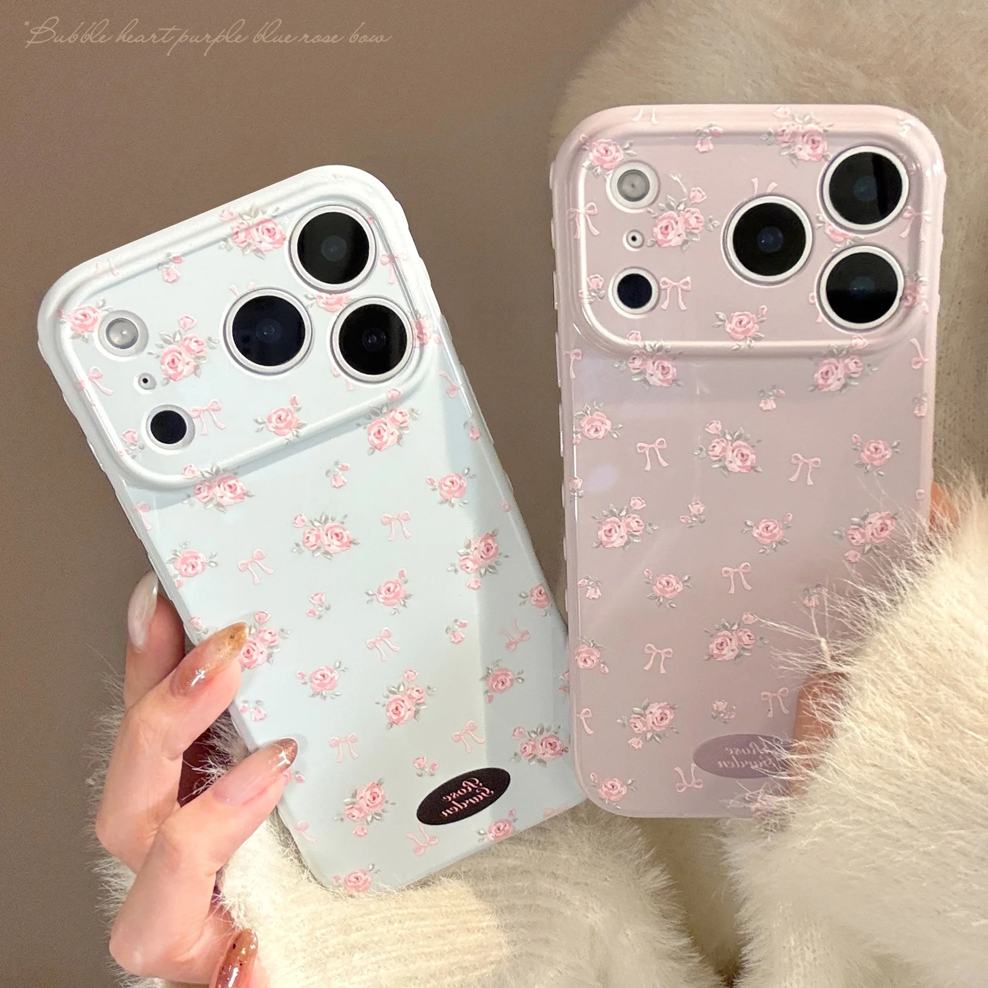 الجنية الوردي الأزهار الوردي الزهور لطيف أنيق جراب هاتف آيفون 17 16 15 14 13 12 برو ماكس حافظة لطيف الكرتون غطاء مقاوم للصدمات