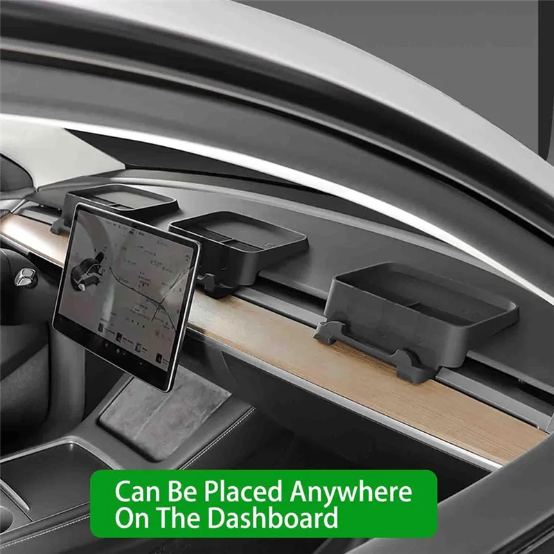 

A77T-For Tesla Model 3 Model Y Instrument Panel Tray Organizers Phone Holder Sunglasses Mount Replacement Parts