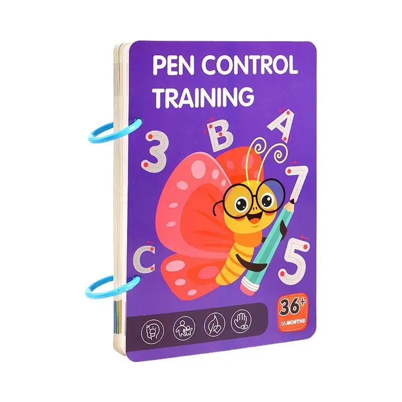 Libro de entrenamiento con Control de bolígrafo, libros de trabajo preescolares, libros de trabajo preescolares de 4 años, cuaderno borrable para escribir