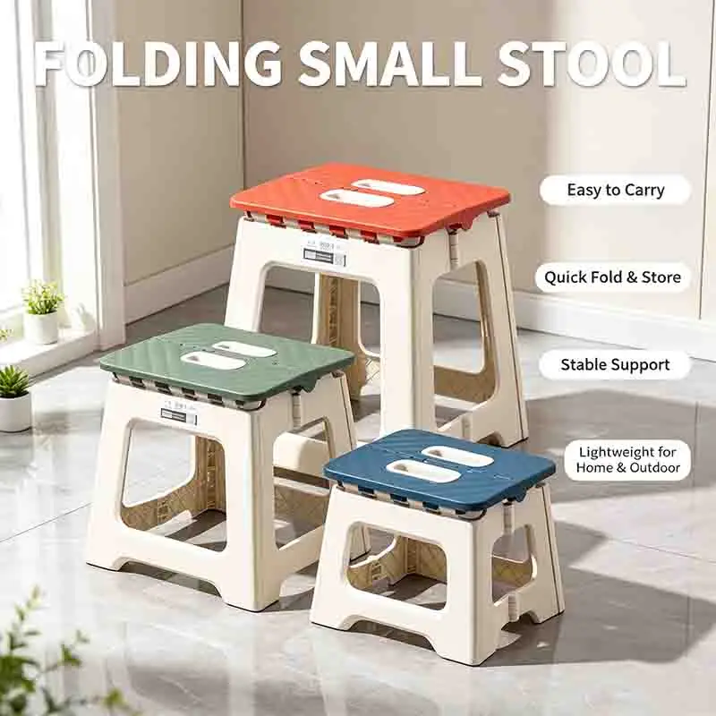 Portable Folding Small Low Stool, Compact Foldable Mini Seat for Camping Fishing Garden Home Outdoor