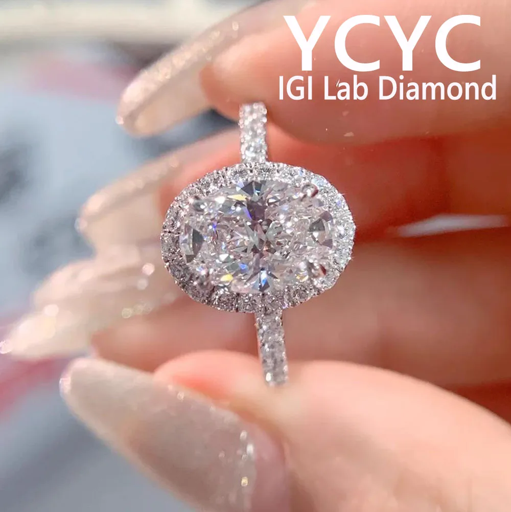 

Platinum pt950 1 2 3 4 5 Carat Lab Grown Diamond Oval Cut Diamond CVD HPHT DEF VS-VVS Wedding engagement ring