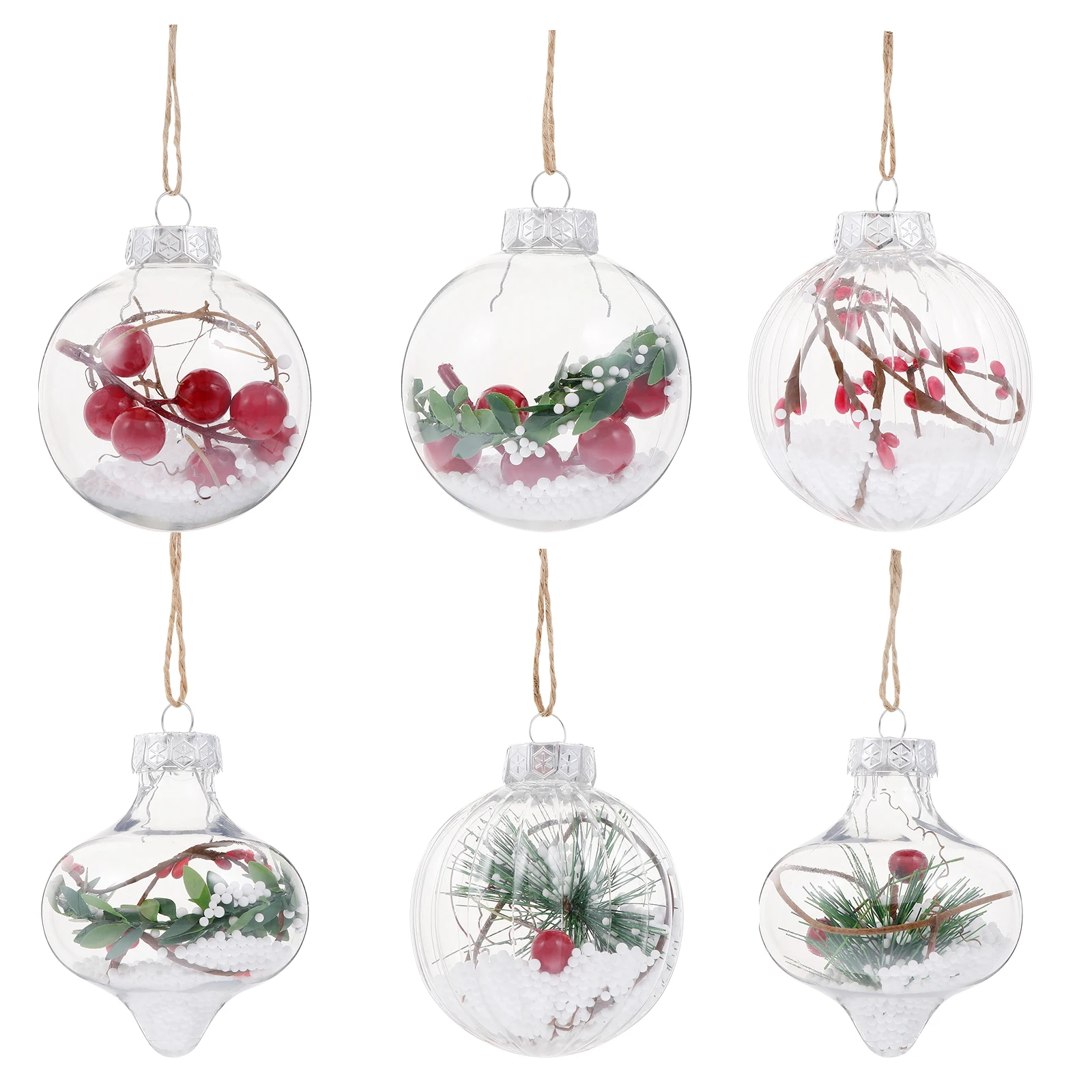 

6Pcs Christmas Ornament Hanging Set Exquisite Ball Pendant for Holiday Decor Indoor Outdoor Party Decoration Xmas Tree Hanging