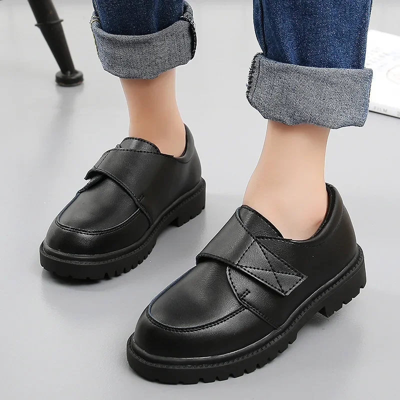 Children Leather Shoes for Boys Kids Loafers Slip-on School Flats Casual Sneakers for Wedding Formal Occasions Performance Party