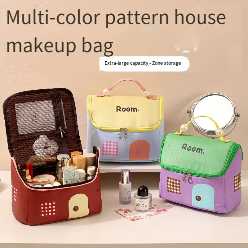 جديد متعدد الأغراض فتاة الكرتون حقيبة مستحضرات تجميل سعة كبيرة مقاوم للماء حقيبة غسيل السفر حقيبة مستحضرات تجميل محمولة حقائب للمرأة