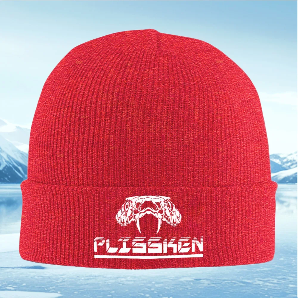 ثعبان الجمجمة شعار جريء الخط تصميم الرجال النساء للجنسين محبوك قبعة قبعة صوفية قبعة الشتاء الحرارية الدافئة عيد الميلاد ركوب الدراجات في الهواء الطلق #5