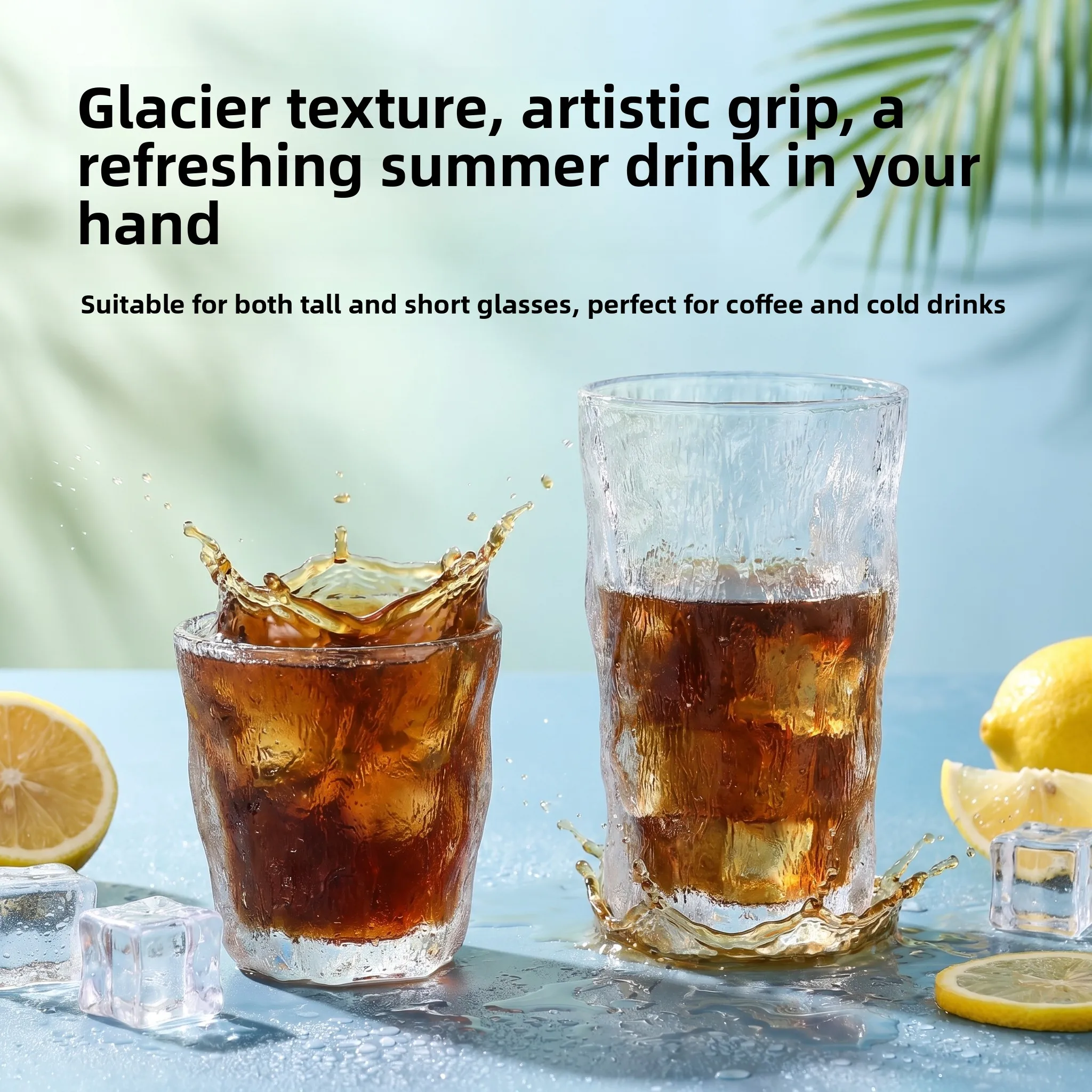 

Large Capacity Glass Coffee Cup for Home Use High End Elegant Ladies High Aesthetic Value Tree Pattern Glacier Milk Cold Drin...