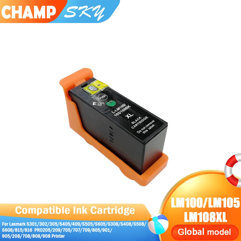 

Совместимый цветной струйный картридж LM 100 LM100 100XL LM105 105XL LM108 108XL для принтеров Lexmark S301 302 305 S405 S815