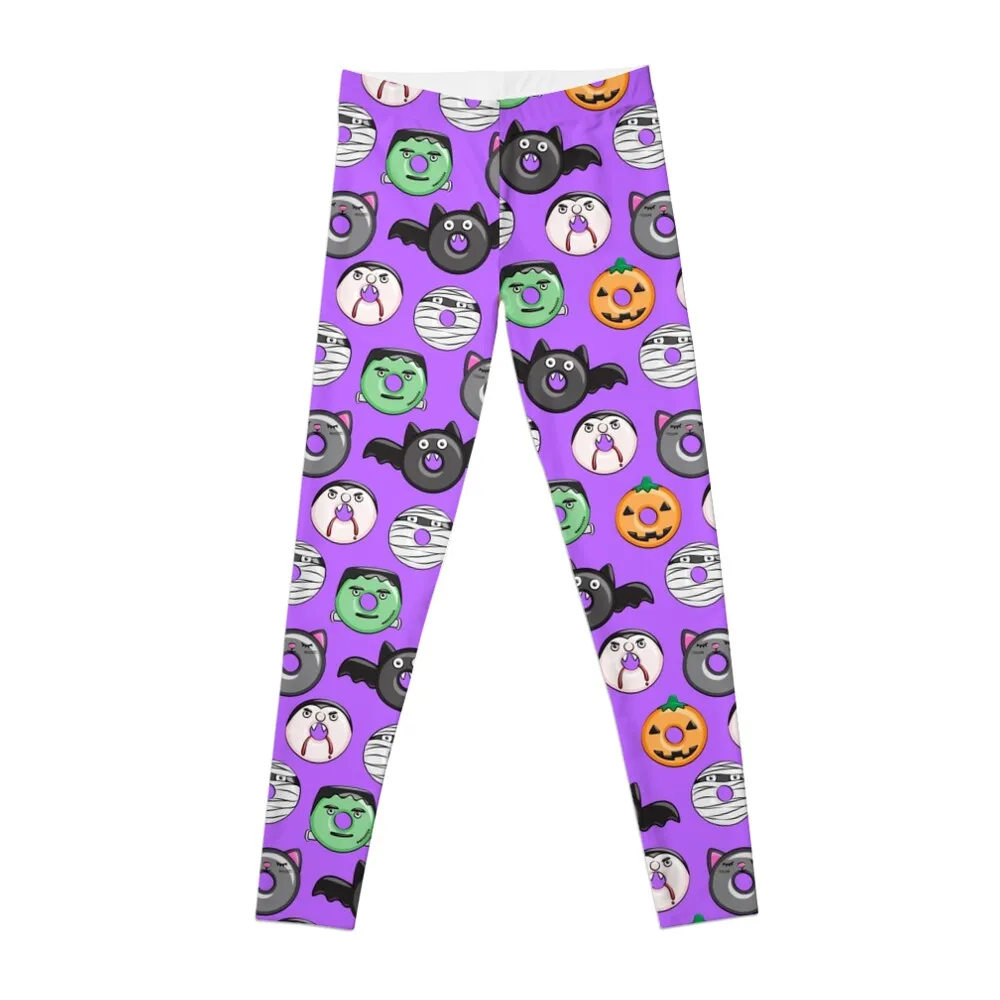 Halloween donuts on purple Leggings Sweatpants legings for fitness for girls Womens Leggings