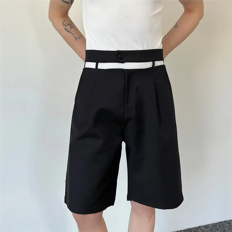 Mode neue 2024 Sommer Herren bekleidung Shorts lose gerade weites Bein männliche Freizeit hose aushöhlen Taille Menwear