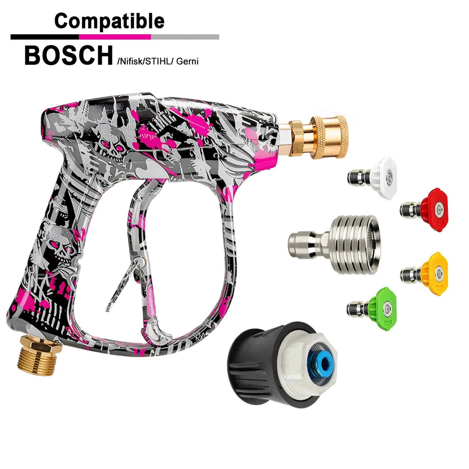 Pressure Washer Spray Gun Nozzle Tips Kit 1/4