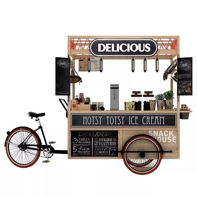 

Dining car manpower movie props flowers gardening decoration stall car multi-functional brand promotion display car