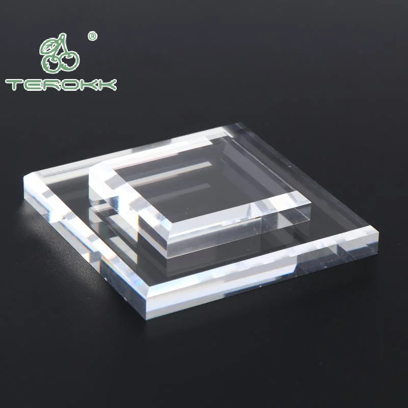 Transparent Square Cube Crystal Glass Base Craft Earrings Rings Necklace Jewelry Display Stand Home Decor Ornaments