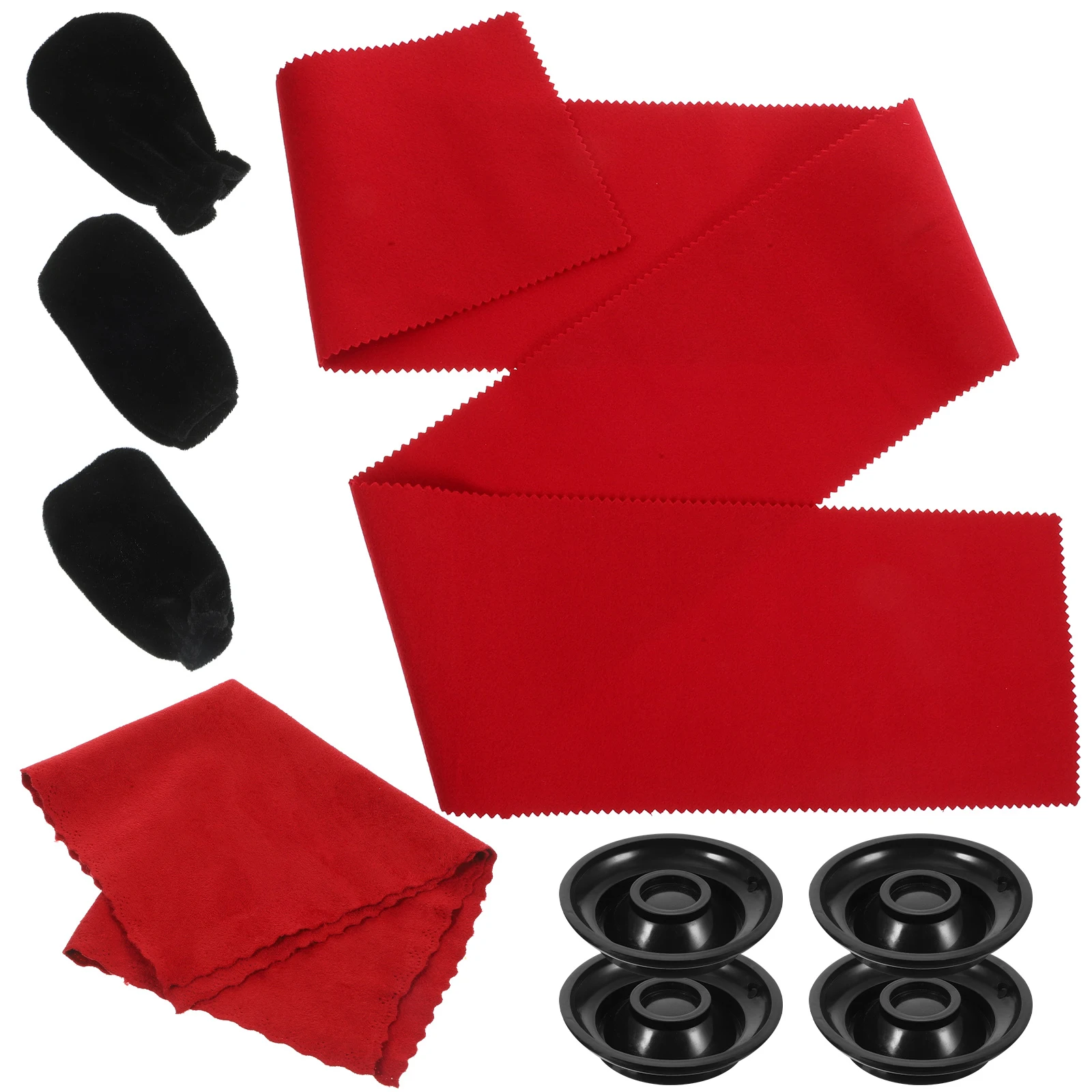 

Maintenance Set Golden Velvet Cloth Keyboard Cover Pedal Covers Caster Cups Dust Proof Scratch Protection Piano Accessories Gift