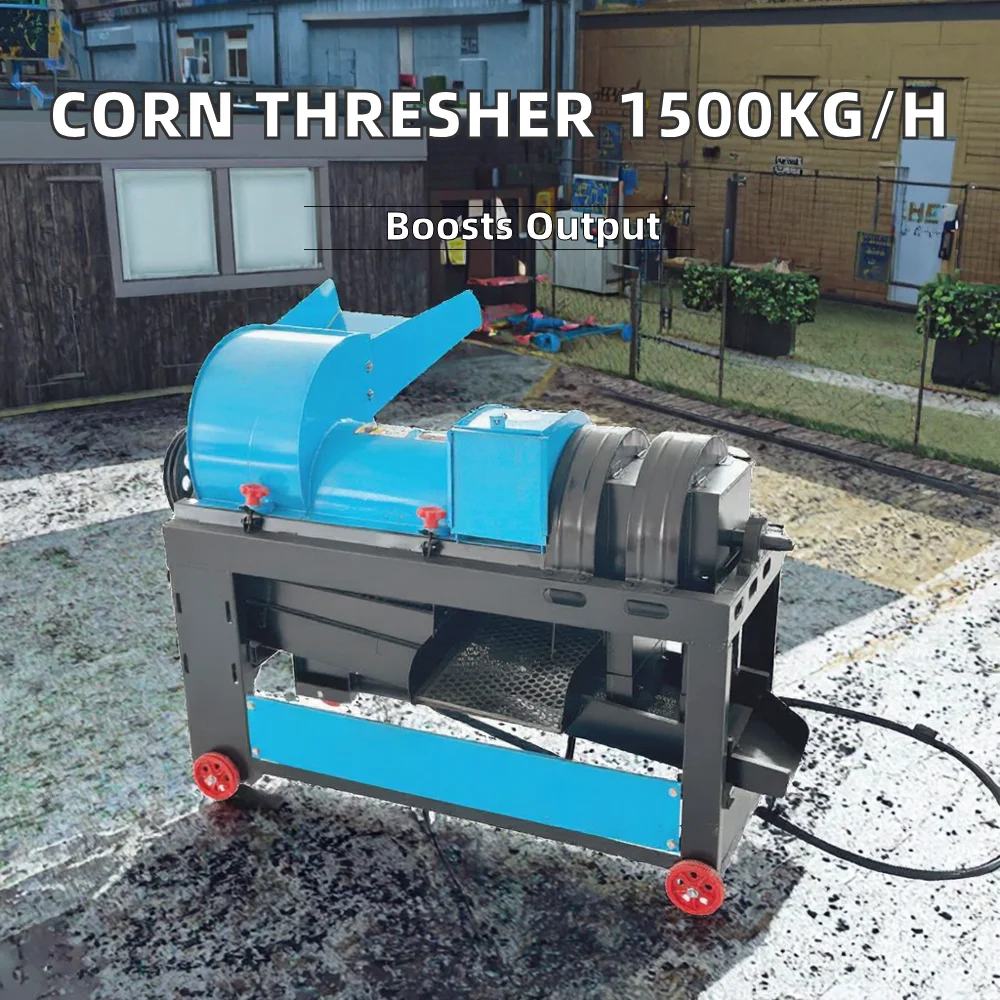 New 1500 kg/h automatic corn corn threshing sheller peeler shredder farm equipment