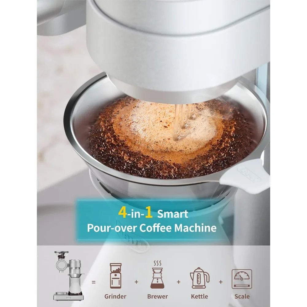 New Gevi 4-in-1 Smart Pour-over Coffee Machine Fast Heating Brewer With Built-In Grinder