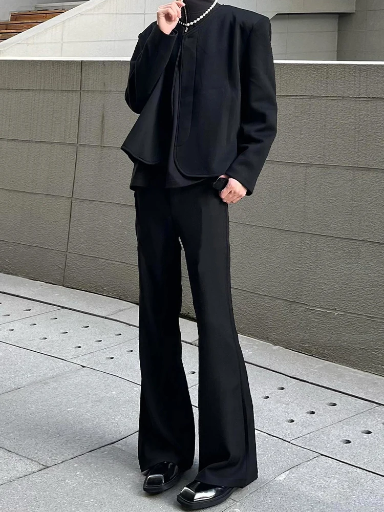 

Мужские летние тонкие шелковые брюки Cleanfit черного цвета с прямым кроем и легким клешем, струящиеся, премиум-класса, в стиле кэжуал, молодежные, модные