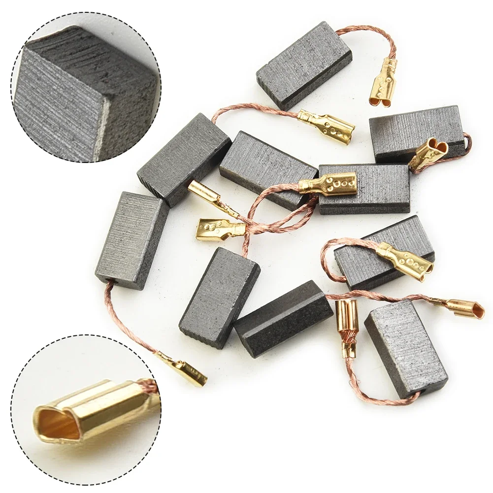 10Pcs/lot Graphite Copper Motor Carbon Brushes Set Tight Copper Wire For Bosch/Dongcheng Angle Grinder Electric Hammer 15*8*5mm