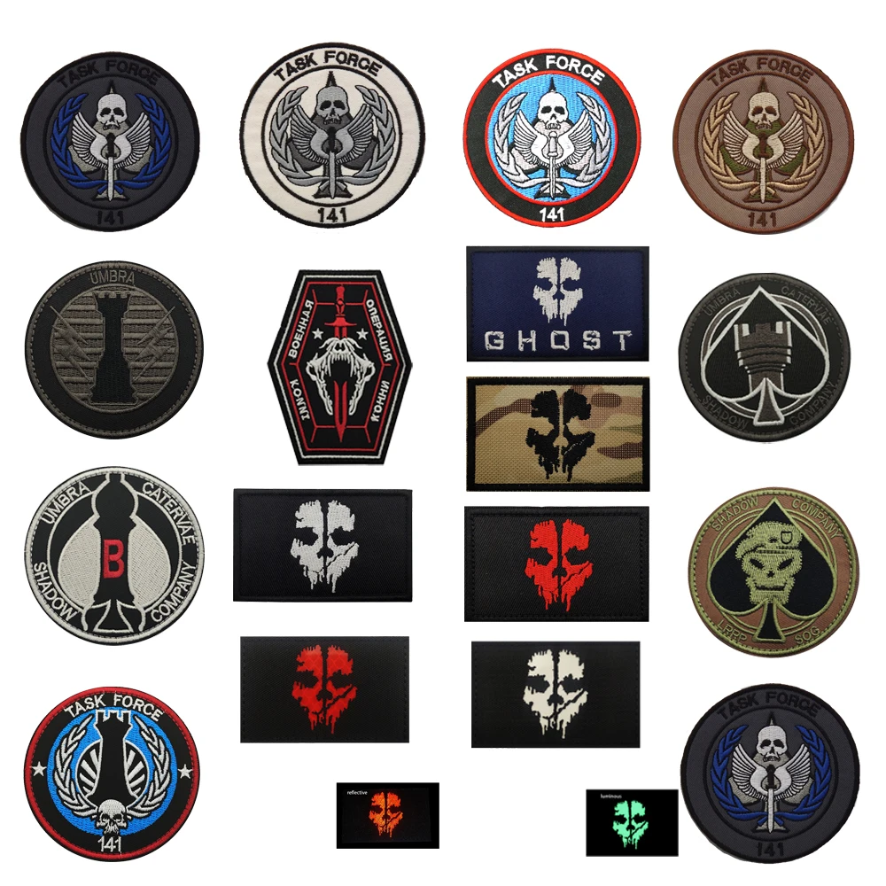 New Design Call of Duty Series Embroidered Magic Armband IR Luminous Badge Camo Bag Accessory Backpack Patches for Clothing