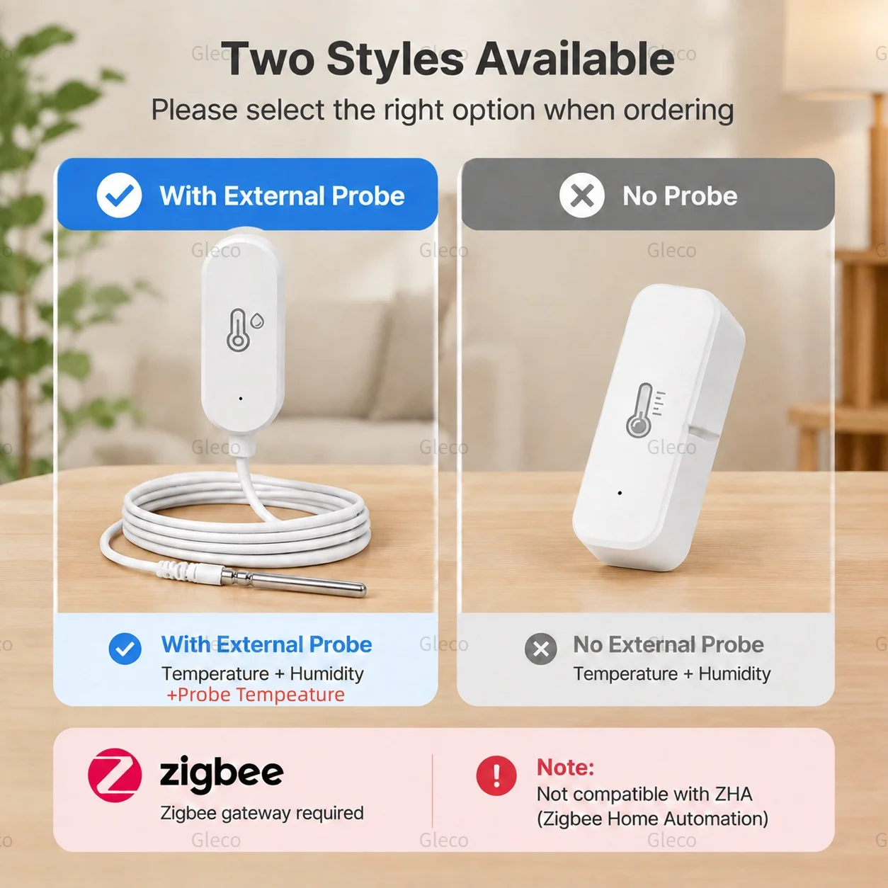 Zigbee NTC Temperature Humidity Sensor Waterproof External Probe TUYA APP 2MQTT Smart Home Automation For Fridge Aquarium Pool