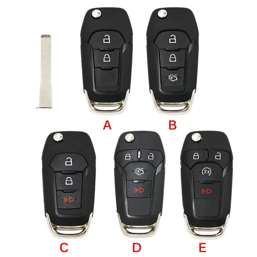 

2/3/4 Buttons Folding Flip Remote Car Key Shell Case Cover Fob for Ford Fusion Edge Explorer 2013 2014 2015 HU101 Uncut