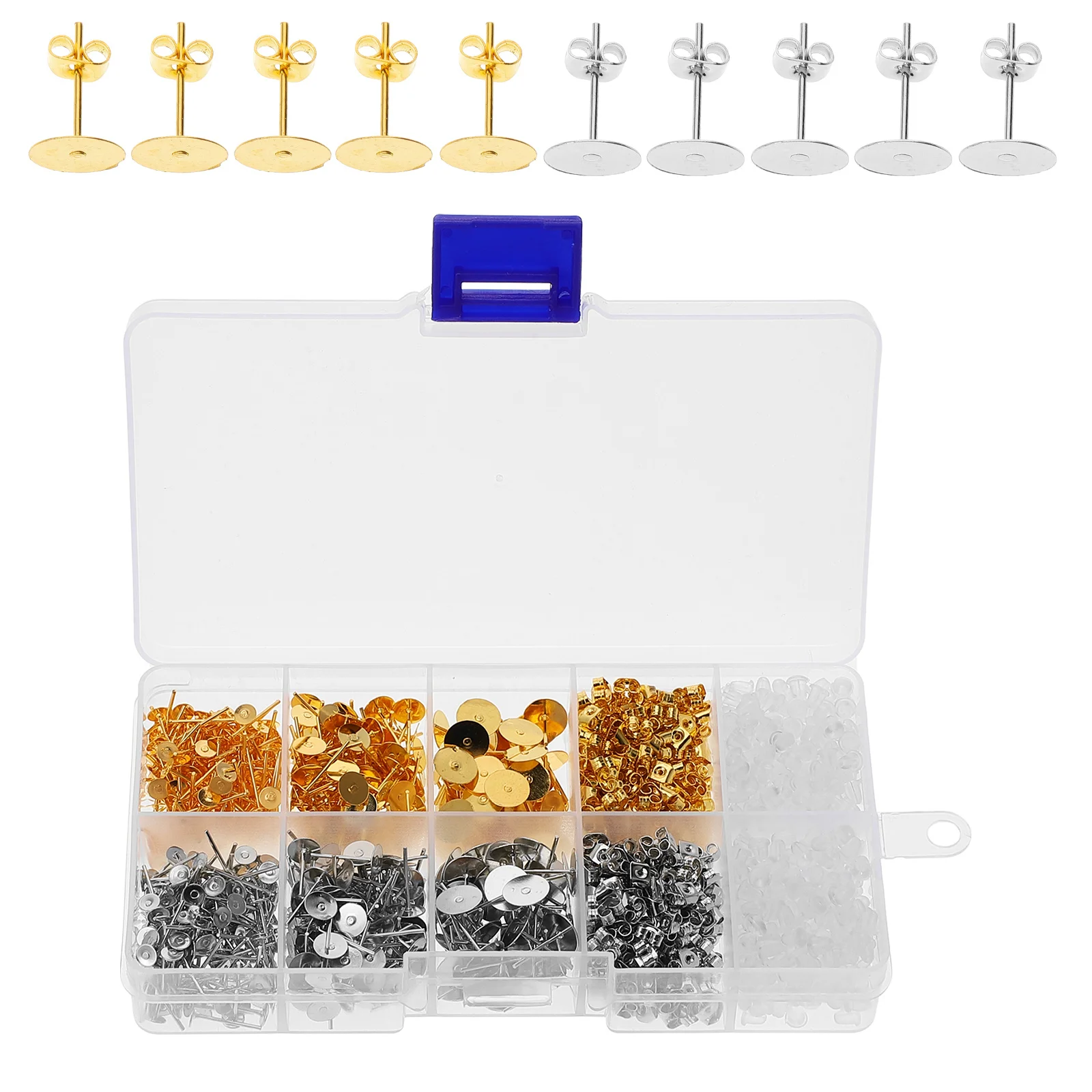 لتقوم بها بنفسك حلق معدني المشاركات وسادة مسطحة الفراغات لصنع المجوهرات النتائج الحرفية خفيفة الوزن دائم إعدادات قاعدة القرط #3