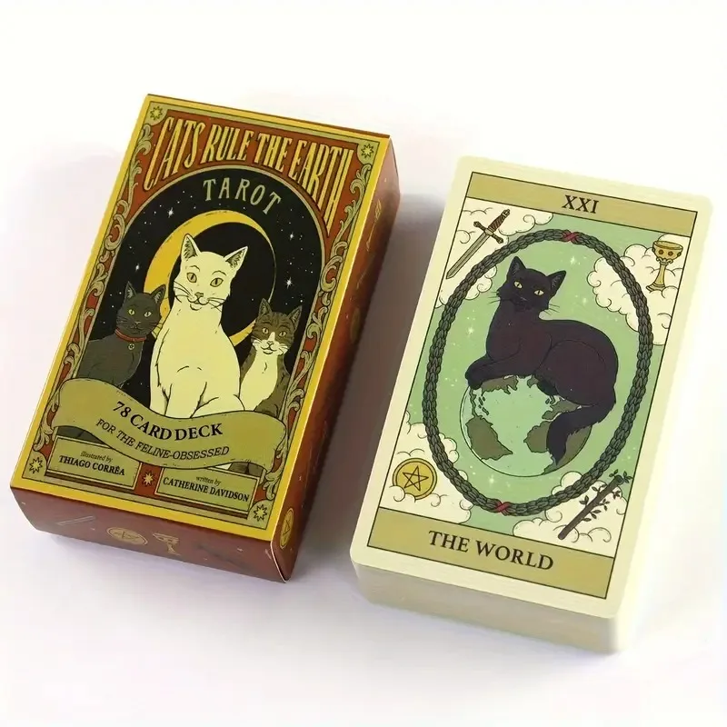 Cats Rule The Earth Tarot Deck, Fortune Telling Tarot Card Games For Fun, Family Party Entertainment Game Cards image 3