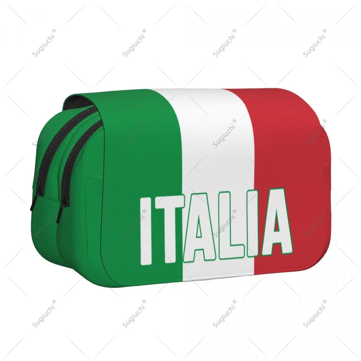 Pencil Case Scissors Bags 3D Italian Italy Flag Double-layer Oxford Cloth Stationery Storage Pen Box Case