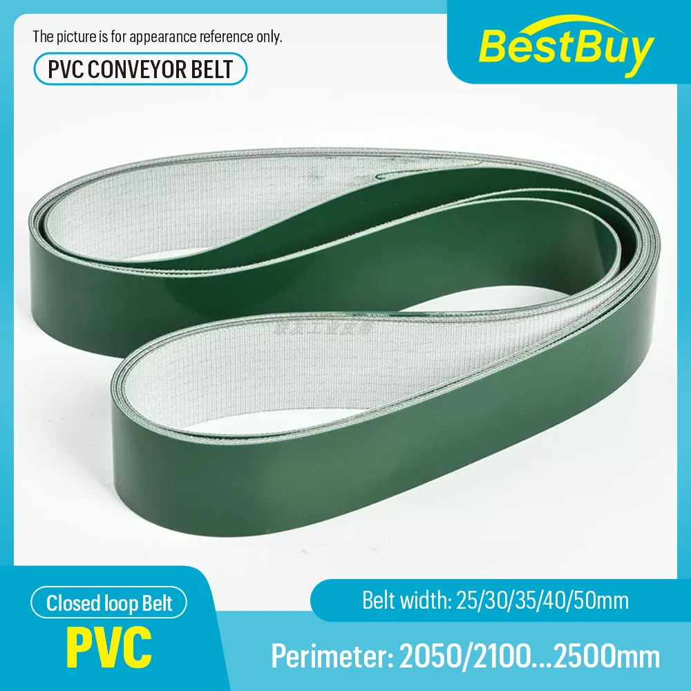 PVC Industrial Transmission Conveyor Belt Customizable 25-50mm Width 2050-2500mm Perimeter for Efficient Material Handling