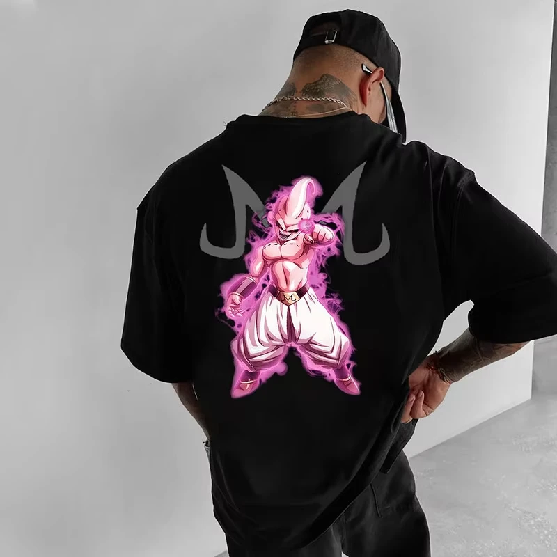 

Anime DB Buu Dragon Ball Demon Man Buo Printed Digital Direct Spray Loose Large Size Heavy Cotton Short Sleeve T-shirt for Men