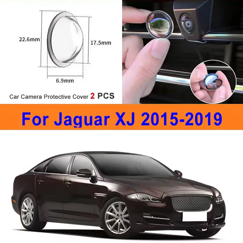 2Pcs For Jaguar XJ 2015-2019 PC Lens Protector Stickers 360 Reverse Image Car Camera Cover Anti-Scratch