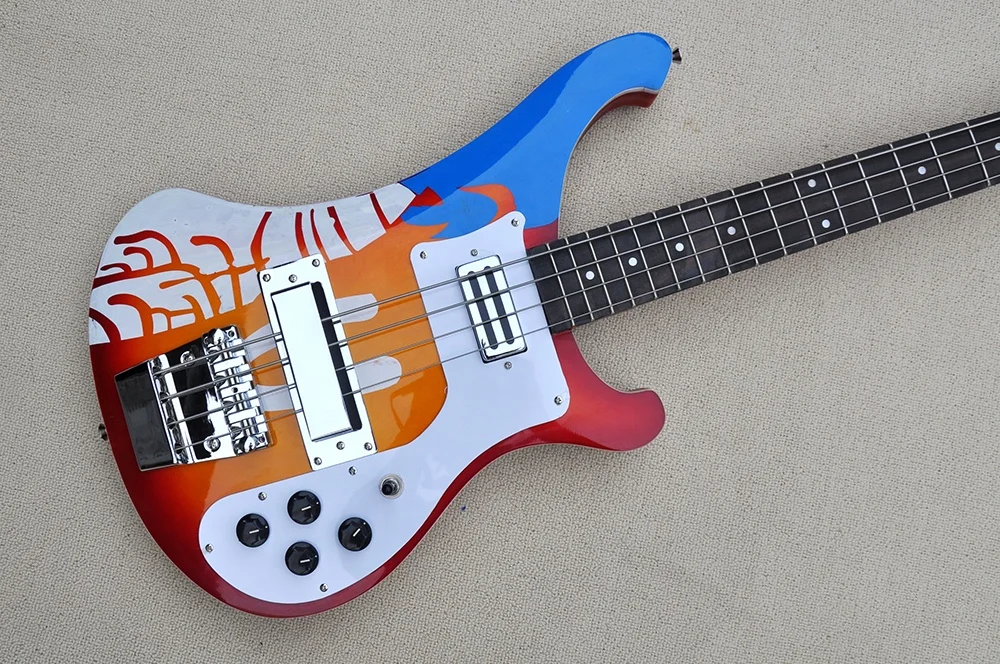 Flyoung Factory Electric Bass Guitar with 4 Strings Bass Special Sticker