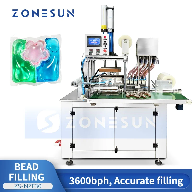 ZONESUN Laundry Pods Packing Machine Washing Pods Maker Water Soluble Detergent Pods Filling and Sealing Machine ZS-NZF30