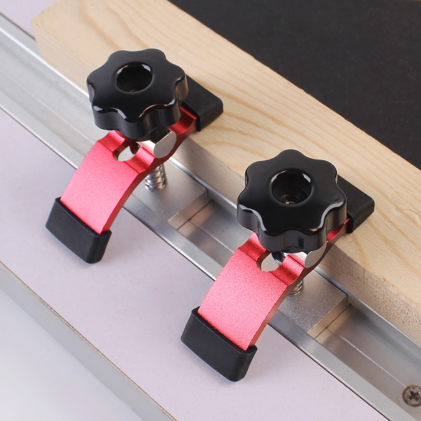 1/2Pc Quick Acting T-Track Hold Down Clamp with T Silder Aluminum Alloy Woodworking Clamps Jig for Routers Drill Presses CNC