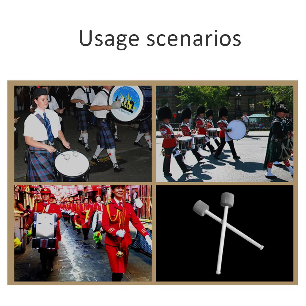 

1Pcs Drumstick Big Drum Hammer Wood Handle Red Foamed Head Bass Drum Percussion Supplies Durable Boom Drumstick