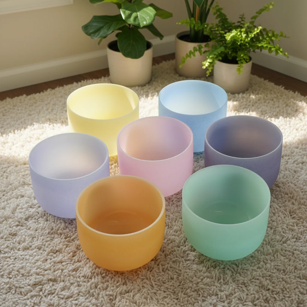 10 Inch Pastel Rainbow 7 Chakra Bowl Set - 99.99% Pure Singing Bowl at 440Hz/432Hz for Chakra Healing and Deep Relaxation