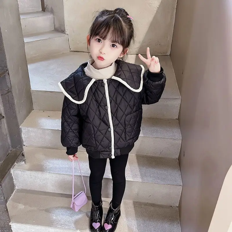 

Модные детские пальто для девочек, детская повседневная одежда на день рождения, наряды 2021, мягкие зимние пальто для маленьких девочек, большие воротники с вышивкой