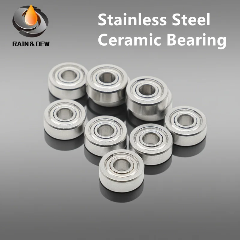

10PCS 3x8x4mm Stainless Steel Ceramic Bearing S693ZZ for High-speed Rotating Equipment - Fishing Reel Baitcasting Wheels