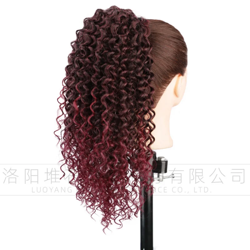 Synthetic European and American women's African curly small wavy ponytail wig