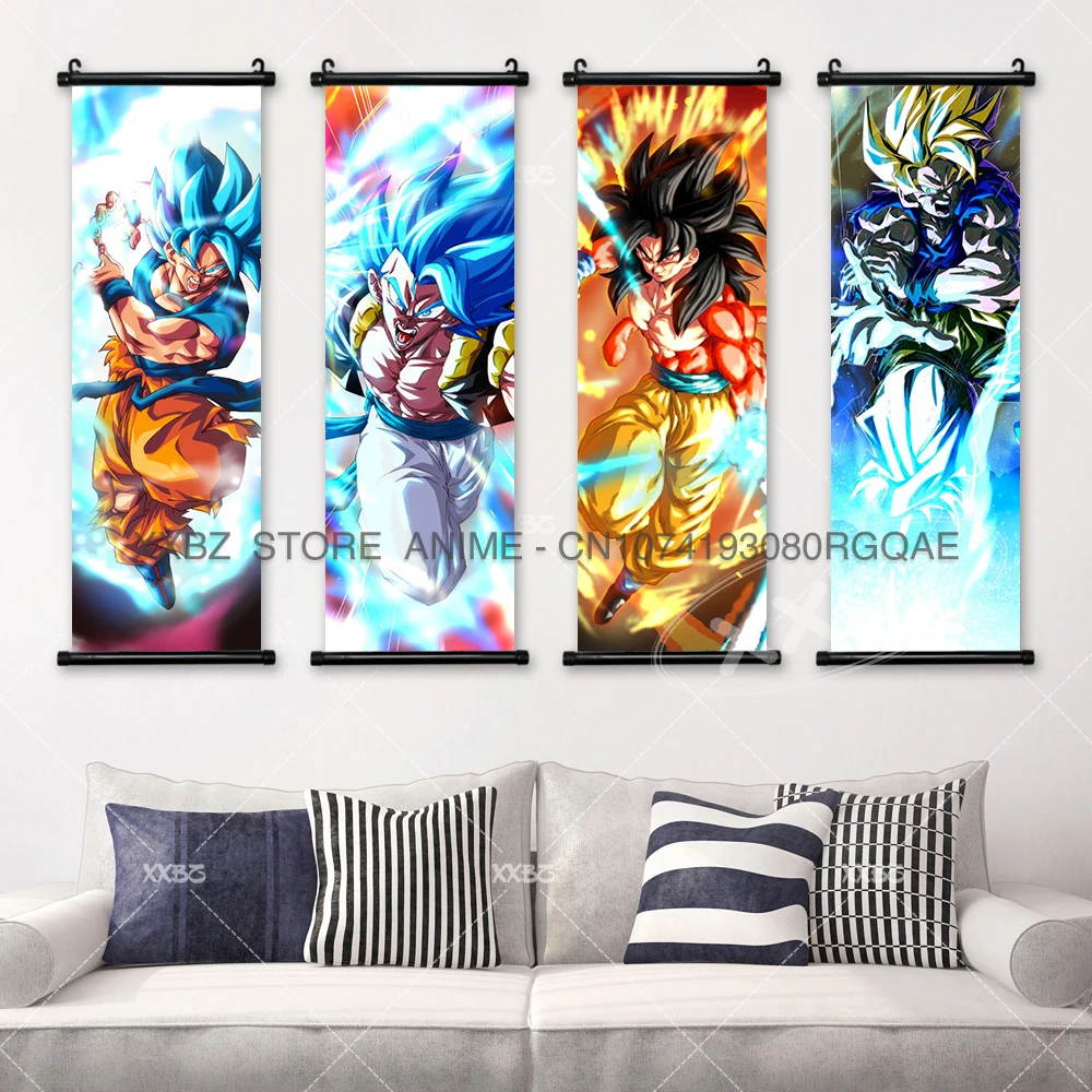 Dragon Ball Z Wall Art Scroll Picture Classic Anime Poster Kakarot Home Decoration Hanging Painting Japanese Figures Gohan Mural