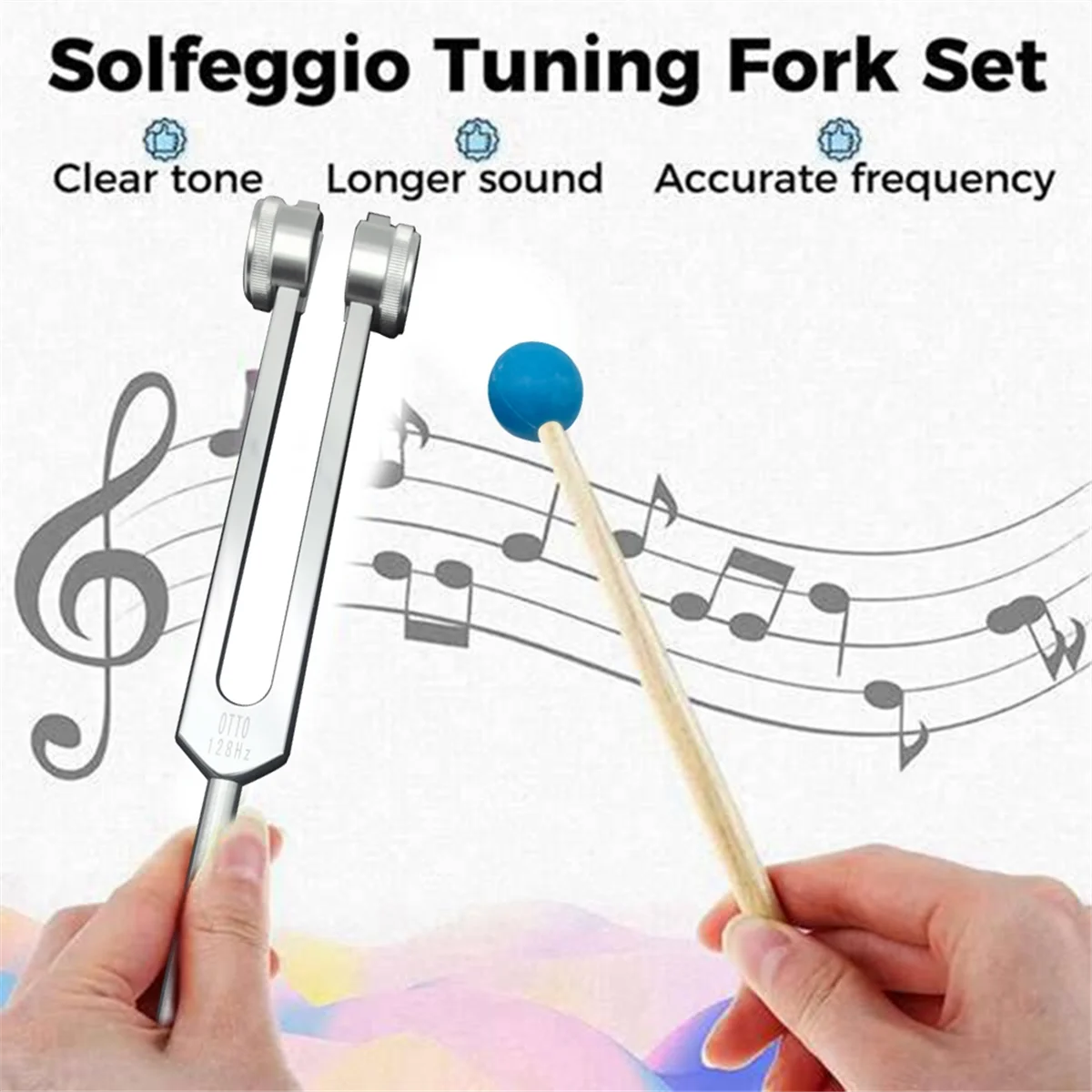 Tuning Fork Set,OTTO128HZ Tuning Forks for Healing Chakra,Sound Therapy,Keep Body,Mind and Spirit in Perfect Harmony