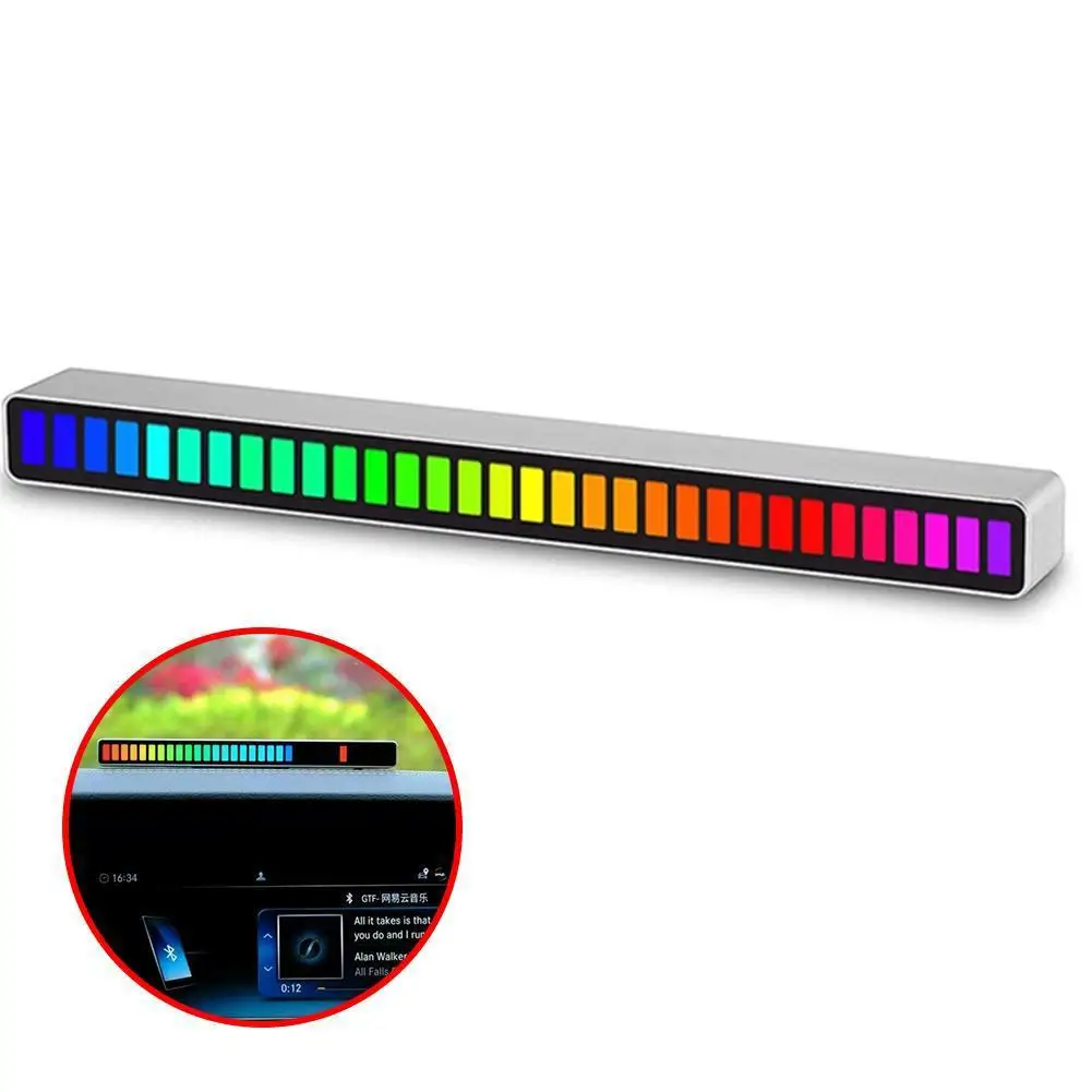 RGB lampu sensor musik mobil, cahaya suasana LED irama musik, kontrol suara warna phantom