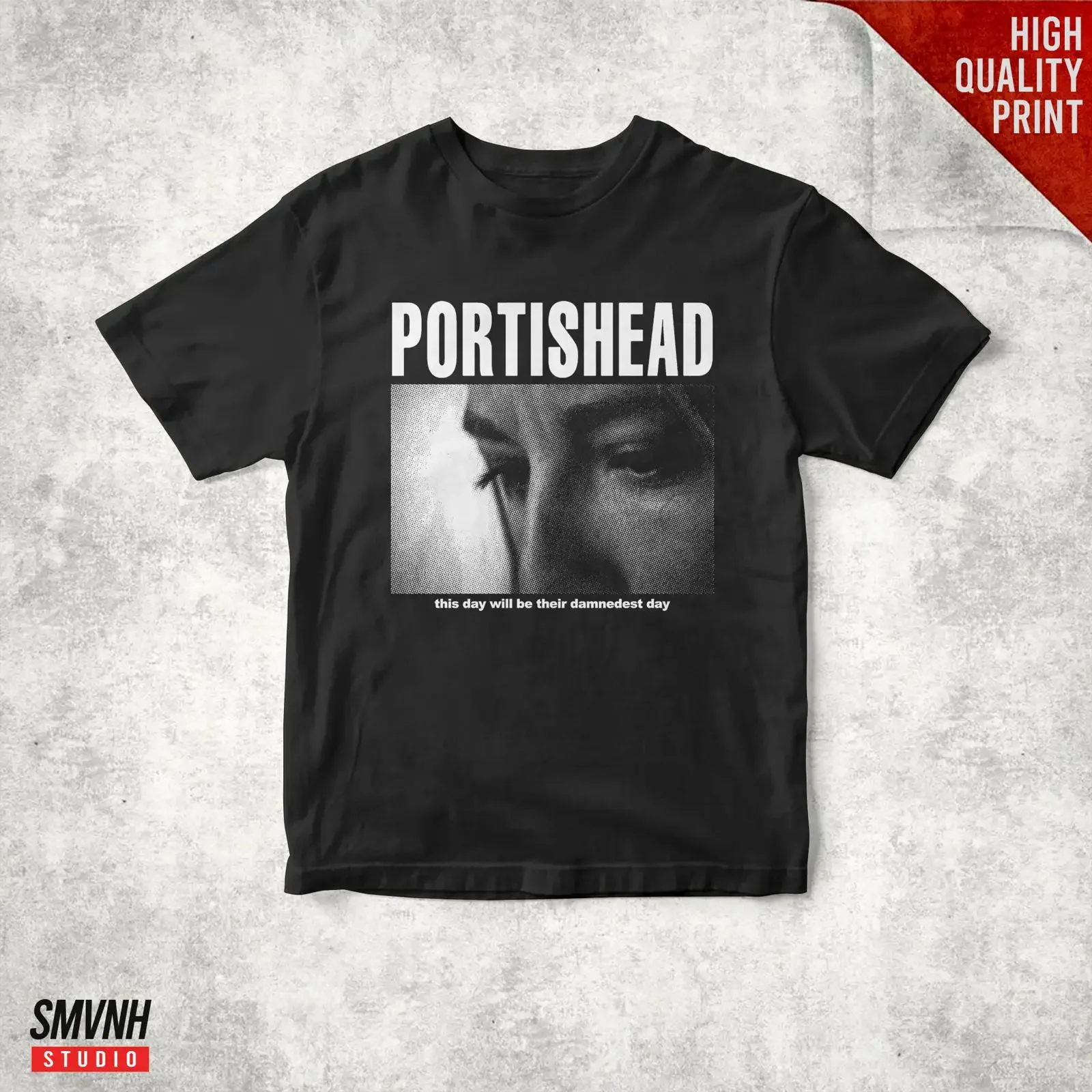 Portishead Retro t shirt vintage Washed Casual Versatile Unisex homme Breathable Stretched Slightly Comfortable fashion Stylish