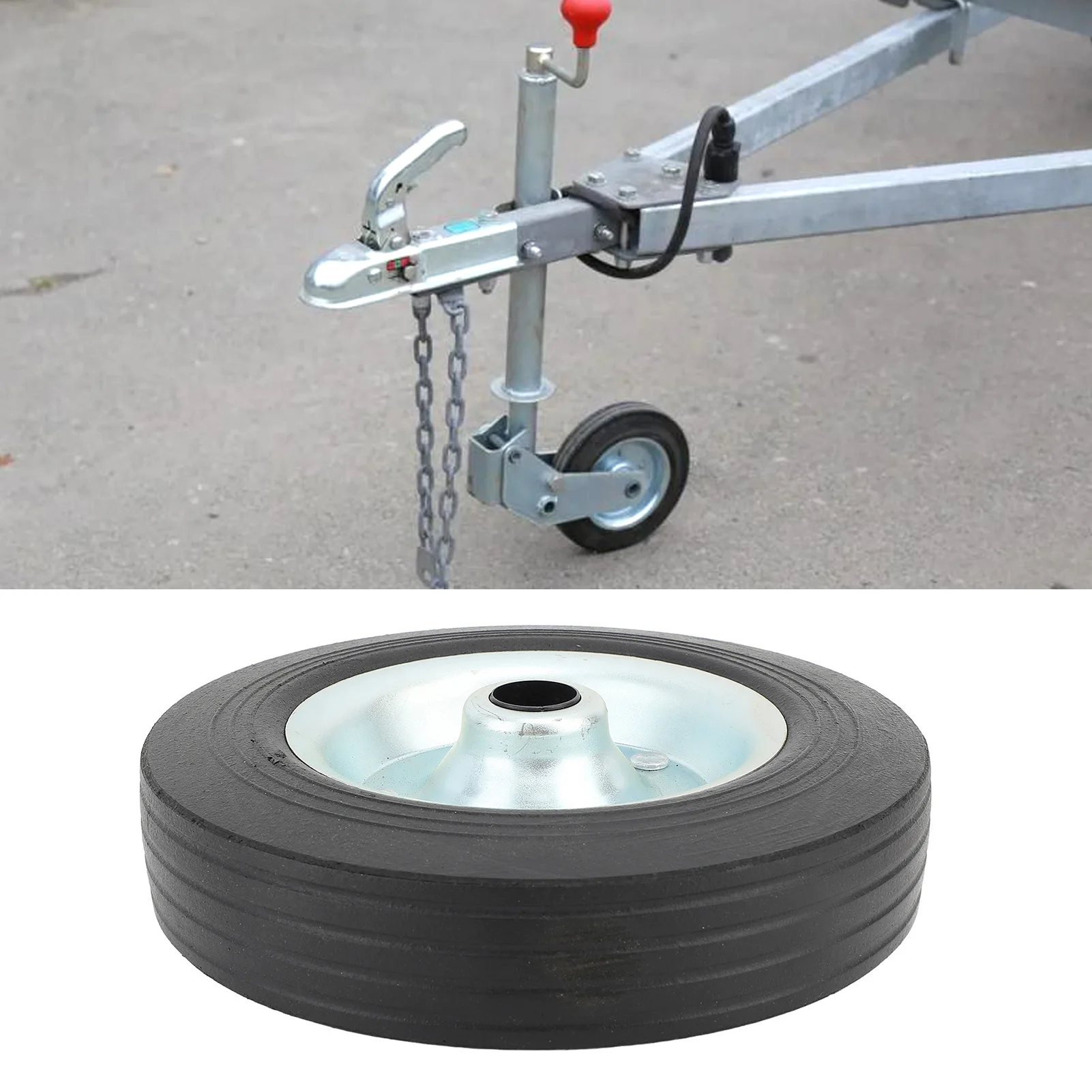 

8 Inch RV Trailer Jack Wheel Replacement 1100 Lbs Strong Capacity 48mm Rim Trailer Jack Caster