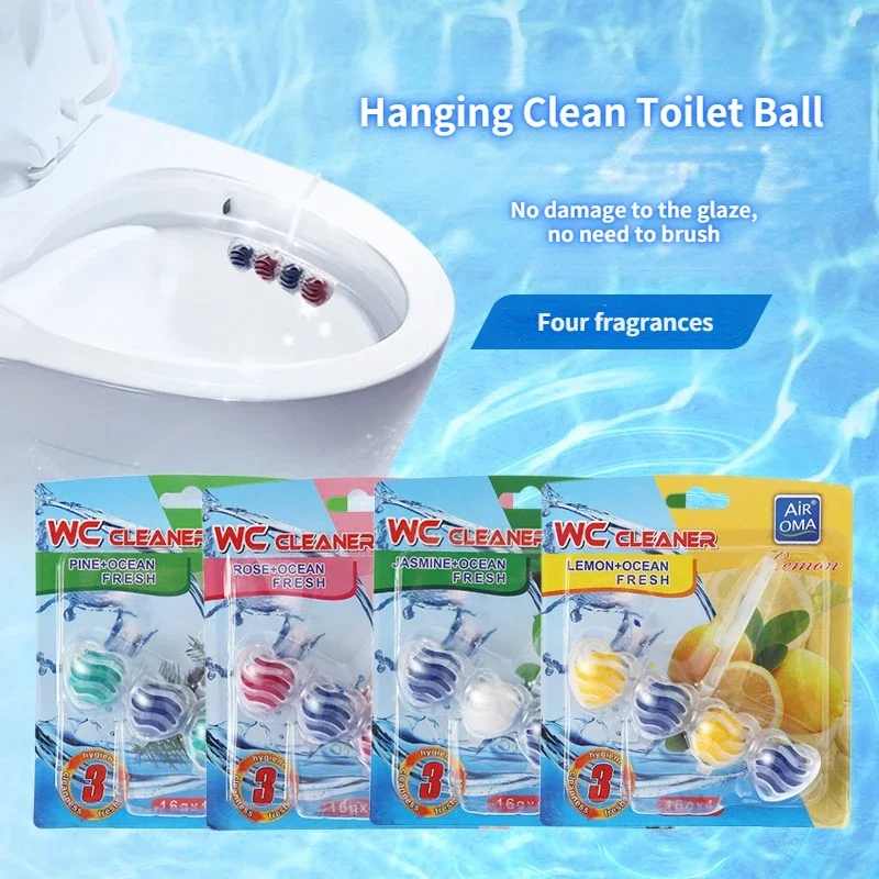 

New Toilet Fragrance Toilet Wall Hanging Toilet Ball Hanging Four Kinds Of Fragrance Deodorant WC Cleaner Bathroom Cleaning