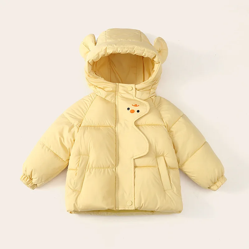 Kleinkinder Kapuzen-Daunenjacke aus Baumwolle 2026 Herbst Winter Baby Jungen Mädchen 3D Tierohren Niedliche Cartoon-Reißverschluss Warme Dicke Oberbekleidung – Detail 3