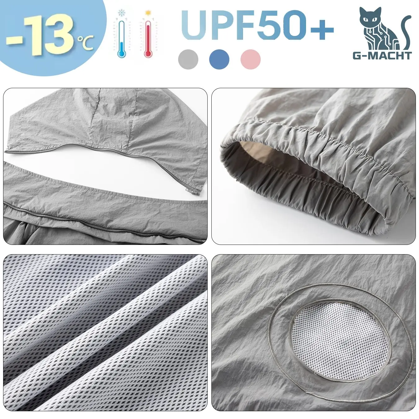 USB Fan Cooling Jacket Detachable Hat Summer Air Conditioning Clothes Breathable UV Protection Coat For Outdoor Work Fishing view 4