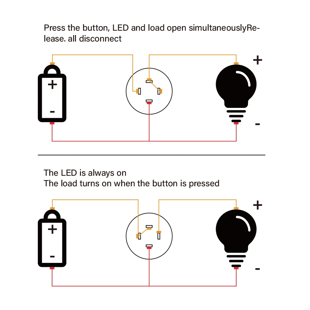 12/16/19/22/25/30mm Short Stroke Mini Waterproof Metal Push Button Switch Power Led Light Momentary 5/12/24V Black 1NO Red Green
