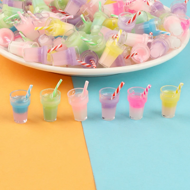 5 sztuk lalek lodowy sok owocowy napój DIY miniaturowe przedmioty Mini rzeczy herbata mleczna zabawki modele lalki akcesoria do domu